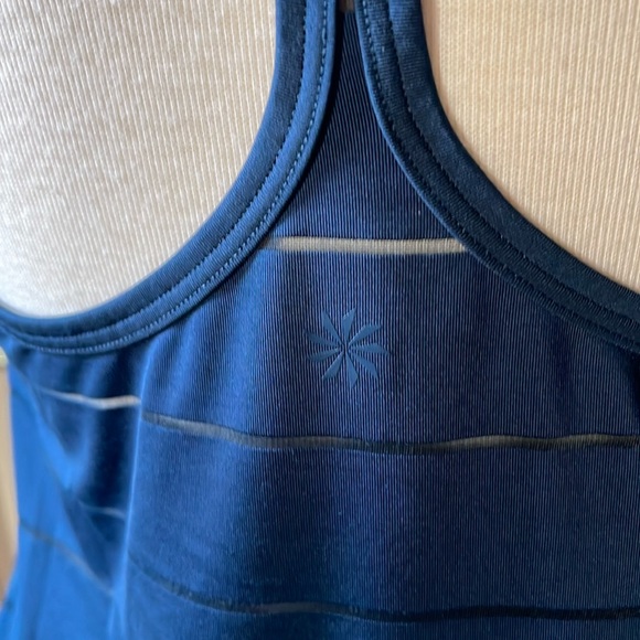 Athleta Sheer Lines Racer back Turquoise  Tank - Picture 4 of 6